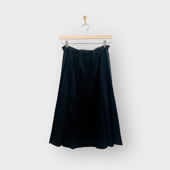 KOLORTRON By Koret Vintage Black Pleated Midi Skirt (Sz M) - Picture 3 of 3